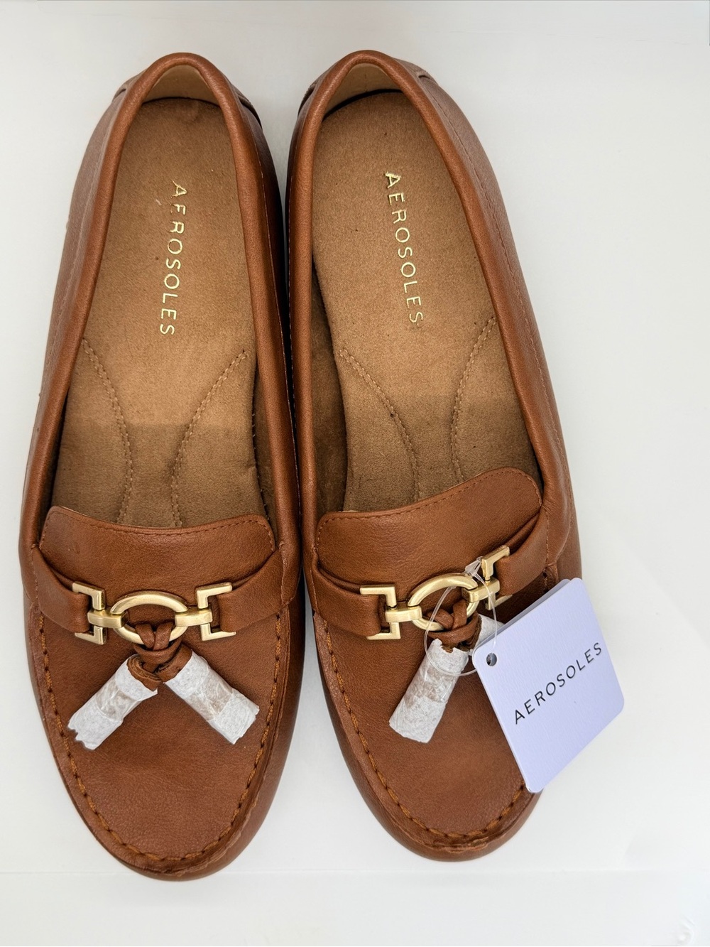 Aerosoles women’s Size 9 Soft Drive Casual Moccasin Loafers Tan Leather